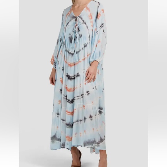 Young Fabulous & Broke Dawn Maxi Dress Tangerine Radial Wash Size S EUC - Picture 2 of 8